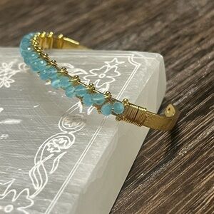 Blue Monalisa Gold Bangle